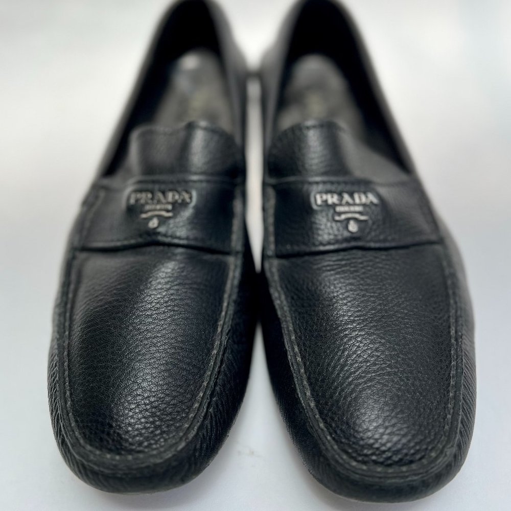 Men’s Prada Driving Loafer 2D2170 Black, Italian Prada Size 8.5 USA size 9.5